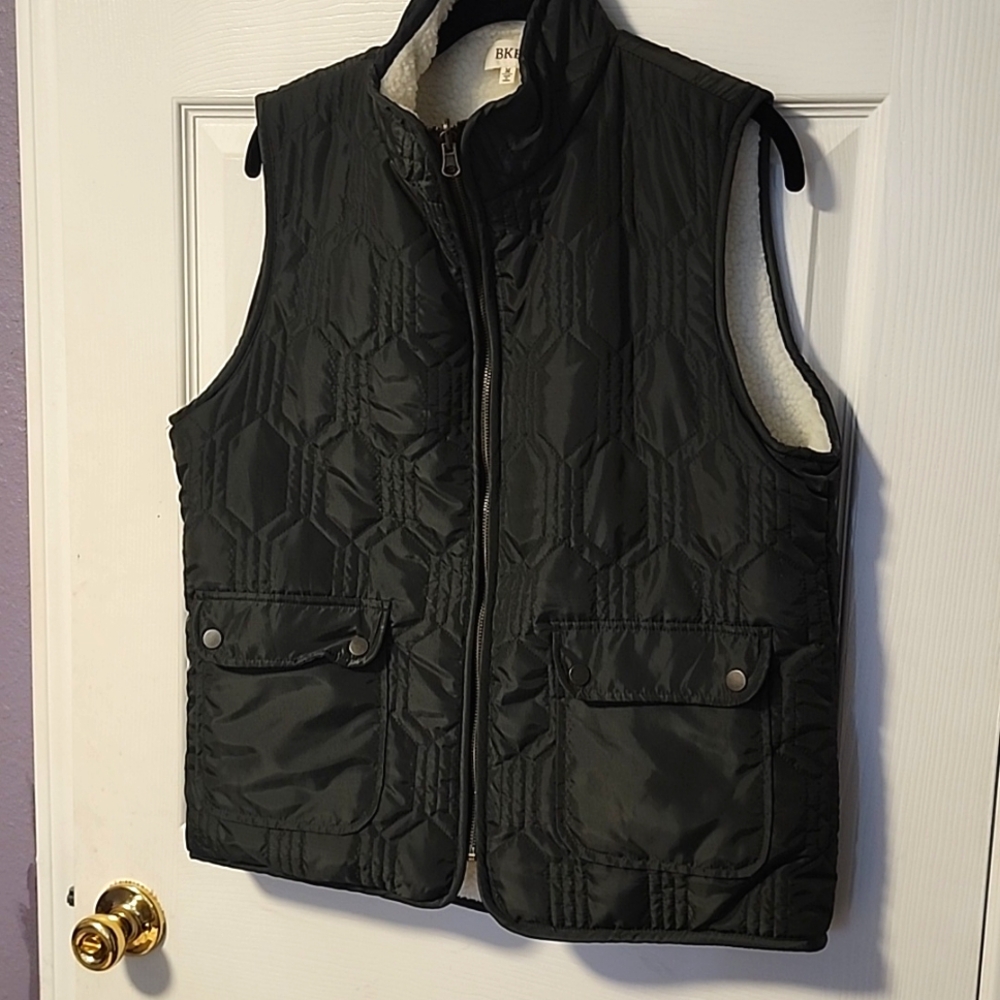 Dark green quilted vest